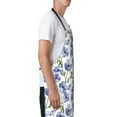 thumbnail image 2 of Uemuo Blue Flax Flowers Pattern Waterproof Apron Adjustable Dishwasher Apron- Apron for Women Men Heavy Duty Work Apron for Dishwashing Chemical Lab, 2 of 9