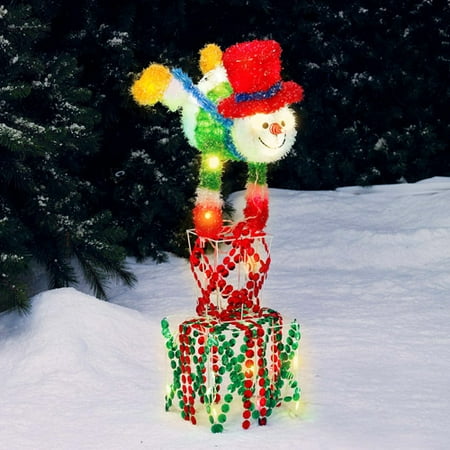 holiday time snowman on box light sculpture christmas holiday time snowman on box light sculpture christmas
