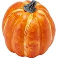 thumbnail image 3 of 7Pcs Halloween Artificial Pumpkins Fake Plastic Pumpkins Table Centerpiece for Farmhouse Fall Harvest Thanksgiving Halloween Party Decoration (Orange1, One Size), 3 of 12