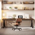 thumbnail image 4 of Fnova 78.74" Modern Desk, Wooden Computer Desk Writing Desk with Storage Shelf, Back Baffles & Metal Legs, for Living Room/Kitchen/Home Office, Easy Assembly, 4 of 13