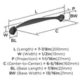 thumbnail image 4 of Amerock Fairfield 6-5/15 inch Center-to-Center Matte Black Cabinet Pull, 25 Pack, 4 of 4
