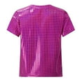 thumbnail image 4 of Boys' Short Sleeve Sparkle Sequins Shiny T-Shirt Hot Pink 16-17 Years, 4 of 4