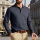 thumbnail image 4 of Blusa y camisa de manga larga con cuello vuelto para hombre, color liso, informal, con botones, cárdigan de media manga, top de solapa de manga larga, blusas de poliéster para hombre, 4 of 9