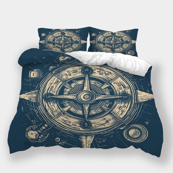 Duvet Cover Set Home Bedclothes Game Handle Printed Bedspreads Teenager High Quality Bed Set,King (90"x104")