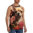 thumbnail image 2 of Balery Vintage Red Flower Chihuahua Camisetas sin mangas para hombre, absorbe la humedad y protege contra el mal olor.-X-Large, 2 of 7