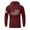 thumbnail image 2 of GIPQJK American Flag Sweatshirts for Men Big and Tall Hoodie This We'll Defend Eagle with American Flag Hoodies Pullover with Pockets,Wine 6XL, 2 of 4