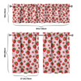 thumbnail image 6 of Kitchen Curtains 36 Inch Short - 3 Panel Set Strawberry Print, Rod Pocket Window Curtains 100% Polyester, Cute Fruit Valance for Farmhouse, Cafe, Living Room, Bedroom, Easy Wash, 6 of 6