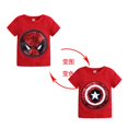thumbnail image 1 of Ropa de verano para bebés, camisetas para niñas y niños, 1 Uds., gráfico de cambio de lentejuelas mágicas, camiseta informal de algodón Reversible a la moda, camisetas para niños Tee8 Gao Jinjia LED, 1 of 2