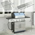 thumbnail image 3 of Outsunny 4+1 Burner Propane Gas Grill Outdoor Portable BBQ with Cabinet, 3 of 10