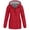 Red, variant on Plus Size Jackets for Women Casual Hooded Waterproof Regular Long Sleeve Solid Color Outdoor Hiking Drawstring Windbreaker with Pockets