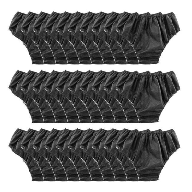 Minnieouse 30x Bragas Desechables Transpirables Ajustables para SPA Mujer Hombre Negro masajeadores Negro 30 piezas