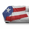 thumbnail image 3 of Puerto Rico Soft Flannel Fleece Throw Blanket, Simple Graphic Illustration of Puerto Rico Flag Stripes Star, Cozy Plush for Indoor and Outdoor Use, 60" x 80", Vermilion Violet Blue, by Ambesonne, 3 of 6