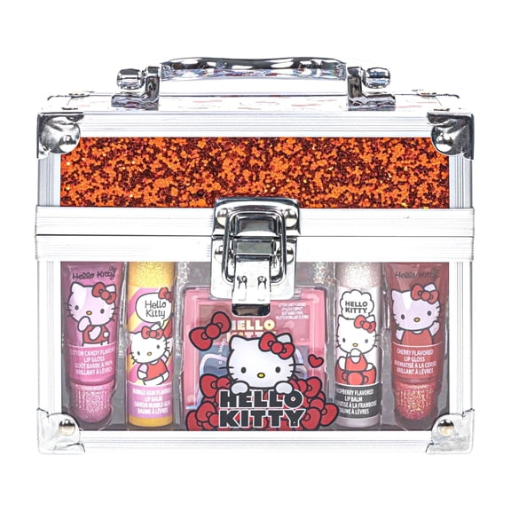 Hello Kitty Mini Train Case Lip Gloss Set by Townley Girl