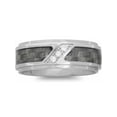 thumbnail image 3 of Men's Diamond Accent Stainless Steel with Gray Carbon Fiber Ring, 8mm, 3 of 5