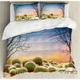 thumbnail image 3 of Cactus Duvet Cover Set Twin Size, Cactus Balls with Spikes on a Montain Desert Sand Hot Dry Mexican Landscape Photo, Decorative 2 Piece Bedding Set with 1 Pillow Sham, Multicolor, by Ambesonne, 3 of 3