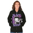 thumbnail image 4 of Kanji Style Cartoon Just Say Boop Zip Hoodie Sweatshirt Women Brisco Brands S, 4 of 5