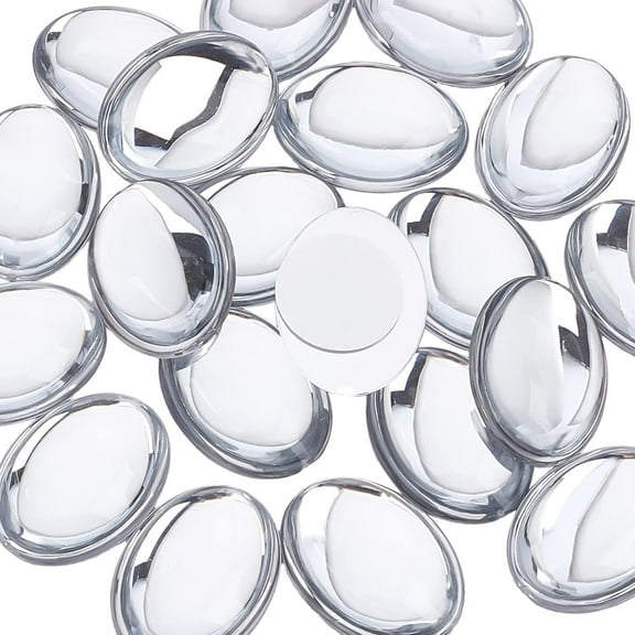 20Pcs Extra Large Jewelry Sticker Acrylic Rhinestone Stick On Cabochon with Self Adhesive Oval Crystal 30x41x8mm