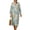 Beige and Blue - Starfish Flower, variant on DISNIMO Womens Summer Dresses Leaf Print Linen Style Casual Loose Maxi Dress V Neck Loose Dresses Fashion 3/4 Sleeve Dress for Women, S
