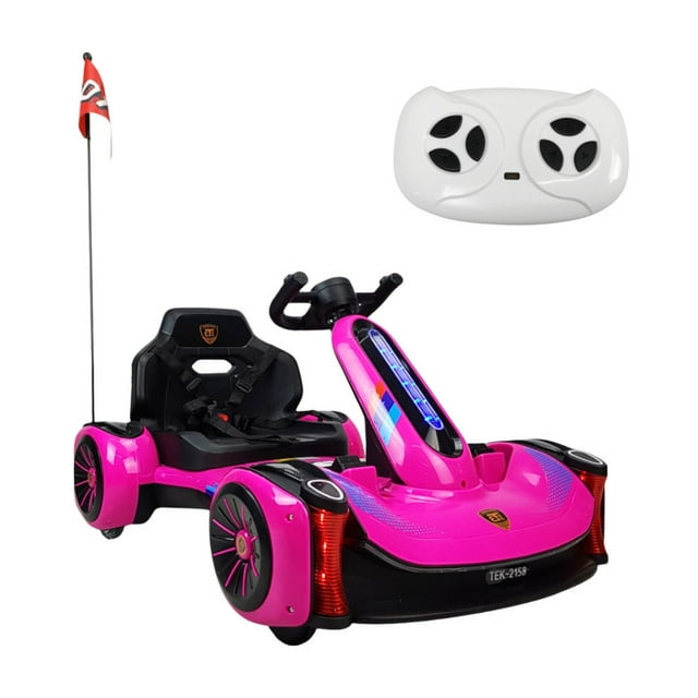 Montable Eléctrico The Baby Shop - go kart electrico, control remoto, 12v, luz, sonido, bluetooth Rosa -