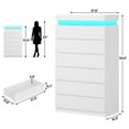 thumbnail image 2 of Afuhokles White Tall Dresser Wood 6 Drawer Dressers for Bedroom with LED Light, Wood Chest of Drawers Storage Cabinet., 2 of 8