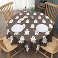 thumbnail image 3 of Happy Halloween Round Tablecloth Waterproof Spillproof Tablecolths Pumpkin Skull Bat Spider Table Cloths for Halloween Birthday Wedding Graduation (70x70 inches), 3 of 6