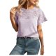 thumbnail image 5 of TaTaai 2026 Summer Women’s Raglan Eyelet Tee Round Neck Short Sleeve Loose Blouse Casual Solid Color Fashion Top Sheer Patchwork Polyester Daily Shirt Gift, 5 of 5