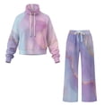 thumbnail image 5 of Xixirimido Marble Print Women’s Sweatsuits 2 Piece Outfit Fall Fashion Airport Lounge Sets Long Sleeve Sweatshirt Wide Leg Sweatpants Plus Size Tracksuit, X-Small, 5 of 7
