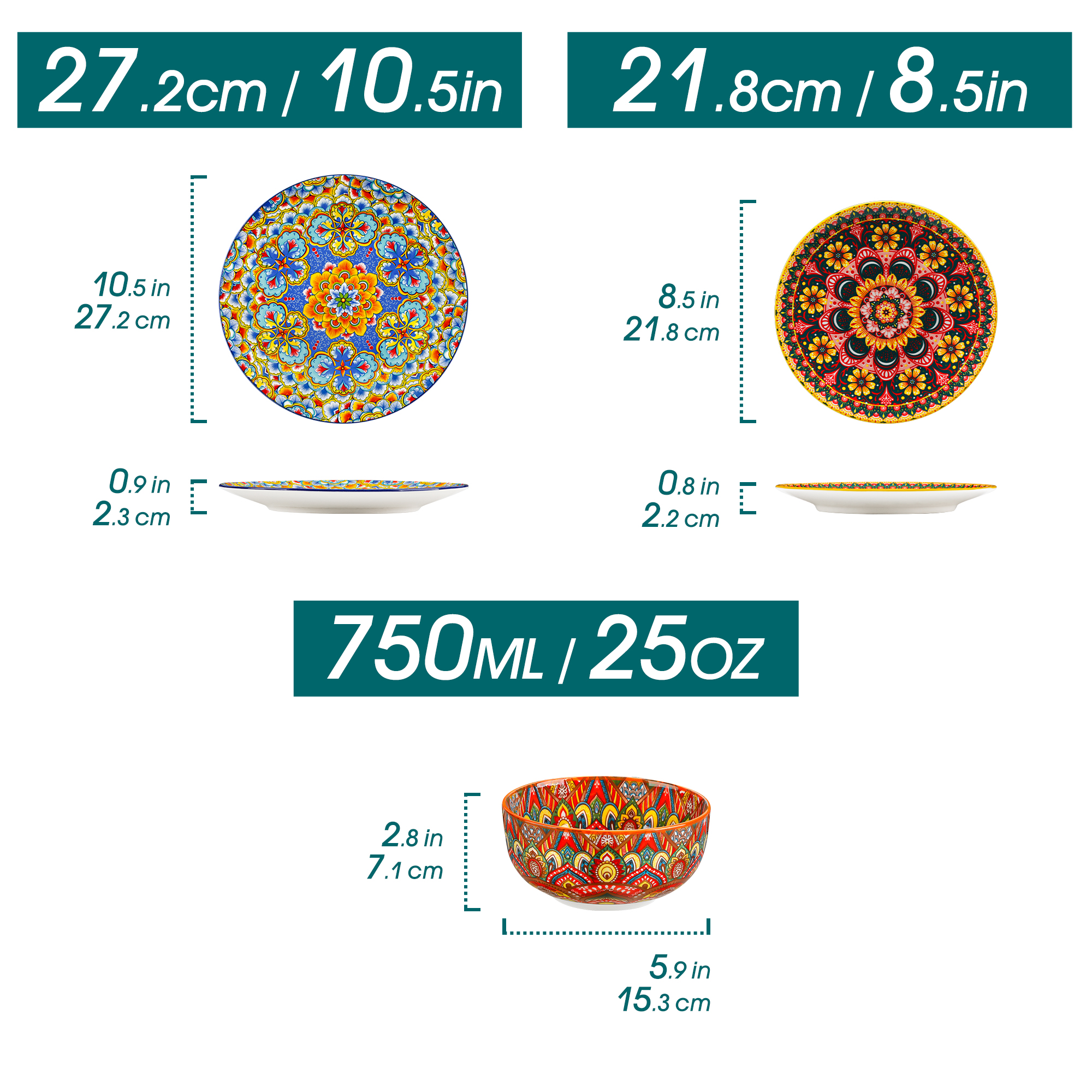 Vancasso LUMI 12-Piece Bohemian Dinnerware Set photo 6