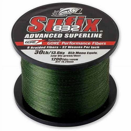 UPC: 0024777668867 | Sufix 832 Braid 20Lb 1200Yds Lo-Vis Green 660-320G