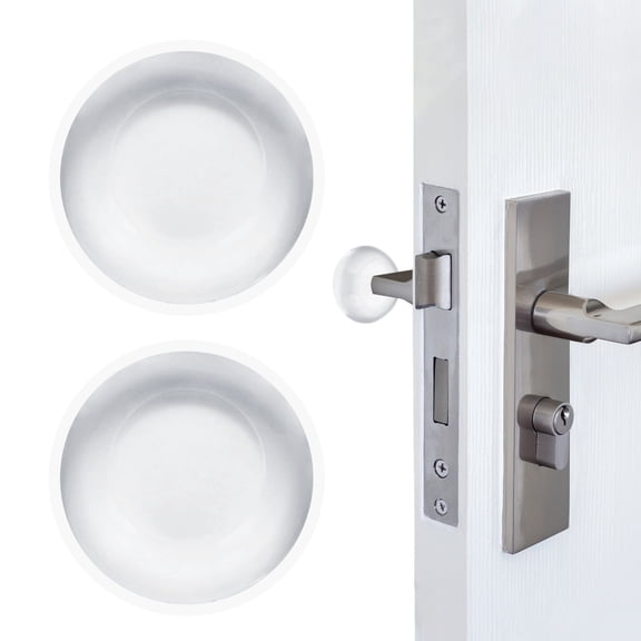 2 Inch Door Stoppers for Wall Protector Flat Silicone Door Knob Bumpers, Clear 2 Pcs
