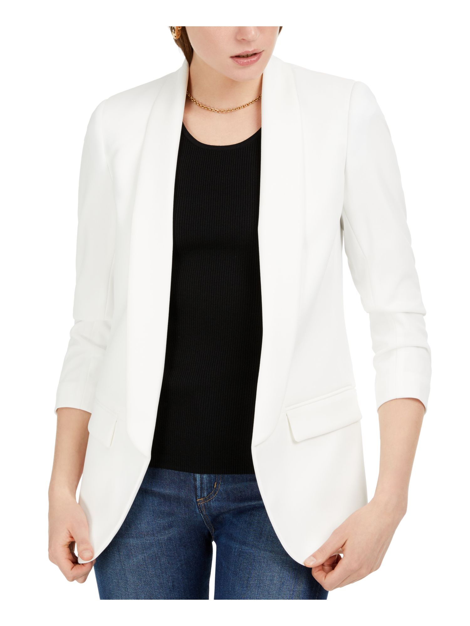 10363円 最大91%OFFクーポン bar III ファッション ブレザー Womens Crepe Blazer Jacket White XX-Small