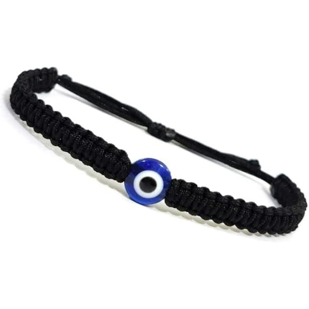 Black Weaved Kabbalah Bracelet (With Evil Eye) For Protection and