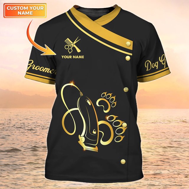 Camiseta de moda de verano para hombre, camisa con nombre impreso en 3D, ropa informal Unisex, uniforme de aseo, DW147Adult size M Gao Jinjia LED