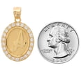 thumbnail image 2 of JackAni 10k Yellow Gold Unisex Oval Halo White CZ Initial Letter A Pendant, 2 of 5