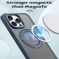 thumbnail image 3 of Designed for iPhone 15 Pro Case with Magnetic Invisible Stand [Military Drop Protection] [Compatible with MagSafe] Shockproof Anti-fall Ultra Slim Translucent Matte Phone Case Cover,Blue, 3 of 6