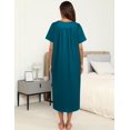 thumbnail image 2 of Ekouaer Women's House Dress with Pockets Long Nightgowns for Women House Dress Moo Moos for Women, 2 of 5