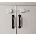 thumbnail image 1 of Cerraduras para niños de fácil instalación, cerraduras de seguridad sin llave con adhesivo 3M para gabinetes, cajones, refrigeradores, hornos, lavadoras, inodoros, armarios y papeleras (paquete de 4), 1 of 4