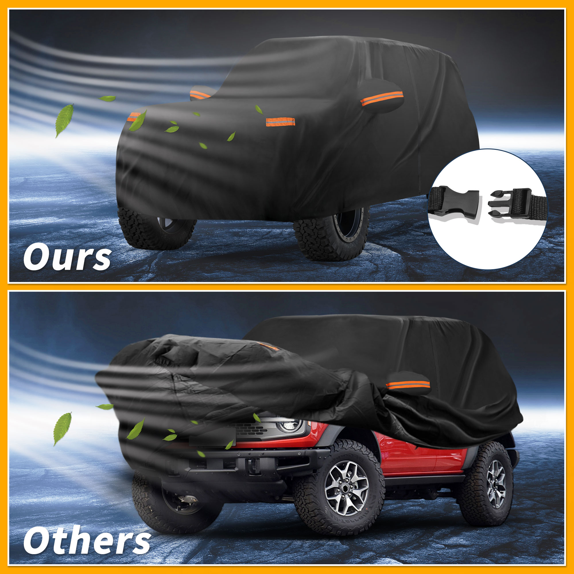 Unique Bargains Durable Waterproof Car Cover Black ["for Ford Bronco"]