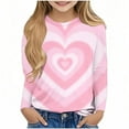 thumbnail image 2 of Posijego Girls Valentines Day Shirt Heart Graphic Long Sleeve T-Shirts for Little Girls Basic Tee Tops, 2 of 4