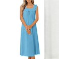 thumbnail image 6 of Jamicy Nightgowns for Women Square Neckline Long Sleeveless Solid Color Dress Night Gown Victorian Sleep Dress Soft Night Dress Ladies Sleepwear, 6 of 9