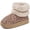Leopard, variant on Ecetana Women's Fuzzy Plush House Slippers Warm Memory Foam Indoor Outdoor Non-Slip Booties