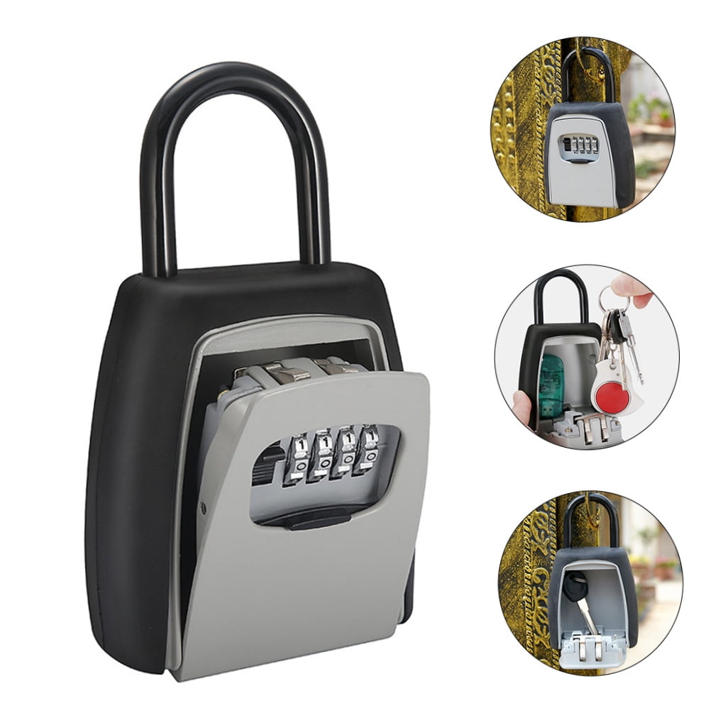 IBASETOY Wall Mounted Key Safe Lock Box 4 Digit Combination Storage Metal Lock Box Assorted Color