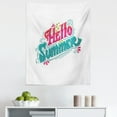 thumbnail image 1 of Hello Summer Tapestry, Handwritten Vintage Calligraphy with Floral Details, Fabric Wall Hanging Decor for Bedroom Living Room Dorm, 5 Sizes, Sea Green Magenta, by Ambesonne, 1 of 1