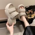 thumbnail image 3 of Zapatillas de mujer con suela gruesa de 6 cm para usar en verano, sandalias exquisitas y de moda, zapatos de playa, zapatillas de suela gruesa suaves para exteriores, 3 of 5