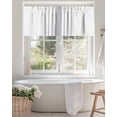 thumbnail image 4 of Modern Gray Striped Valances for Windows Simple White Background Valance Rod Pocket Light Filtering Short Window Treatments Curtains for Kitchen Bathroom Living Room Bedroom, 1 Panel, 42 x 12 Inch, 4 of 7