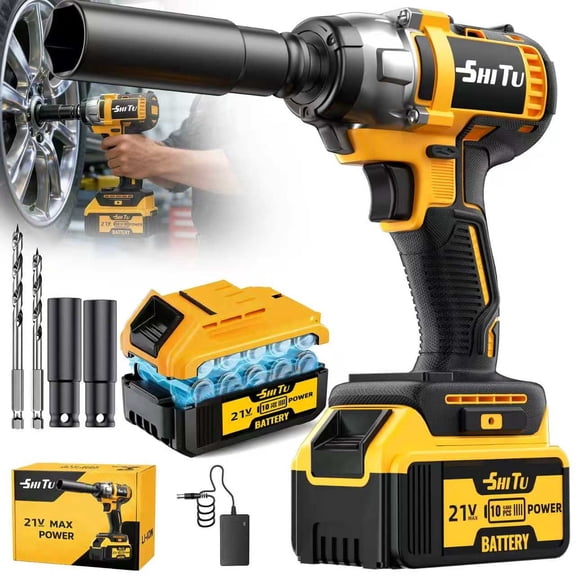 6in 1 High Torque Impact Wrench Kit 1/2 Inch, 660 Ft-lb Brushless Cordless Impact Gun, 3 Forward Speeds, with Built-in LED Light, Heavy Duty Power Tool for Car Tires & Auto Repair