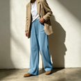 thumbnail image 5 of Trousers for Women High Rise Flared Wide Leg Slacks with Front Crease, Versatile Business Casual Pants, 5 of 7