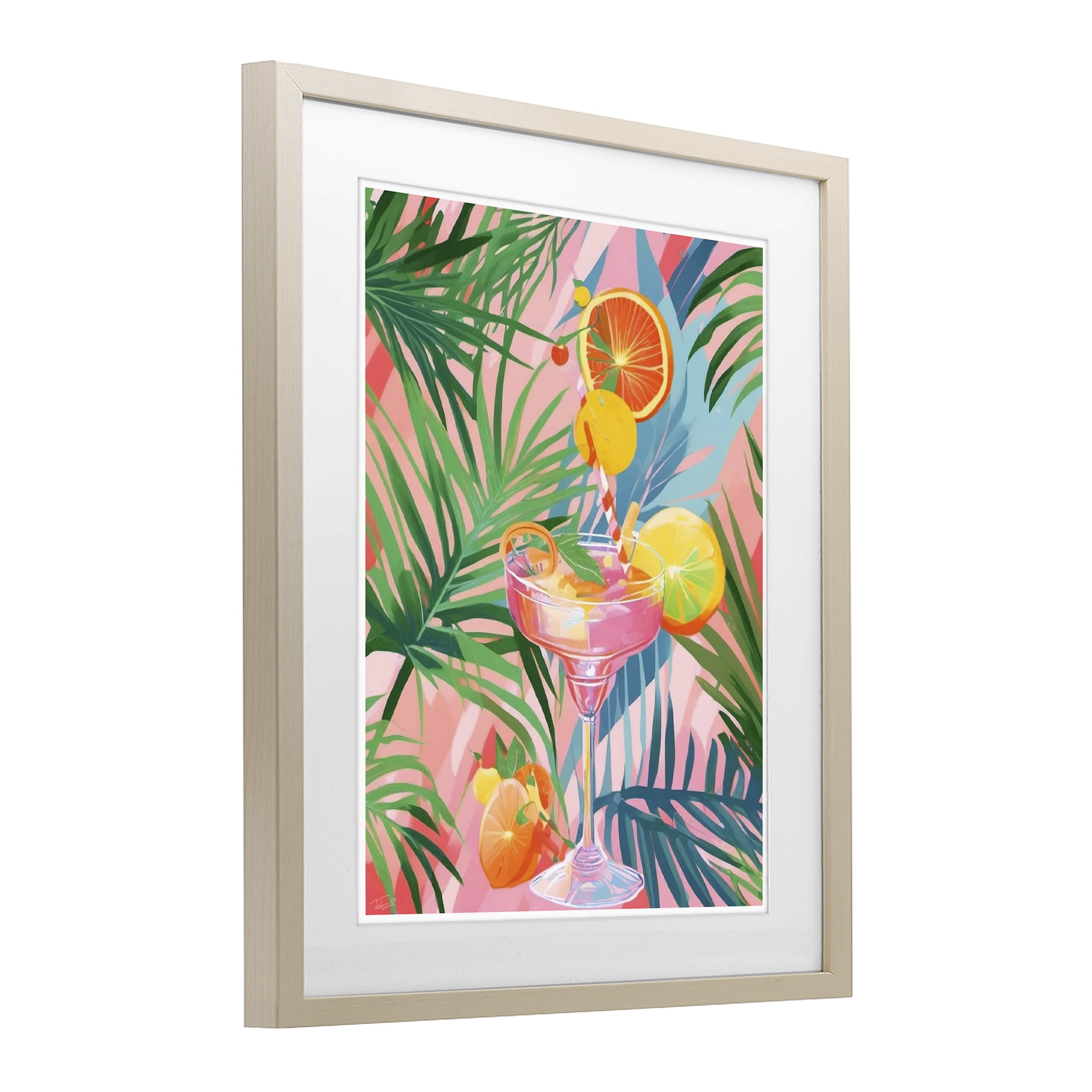 Stupell Industries Jungle Citrus Cocktail Birch Framed Print Under Glass, design by Tabz Jones
