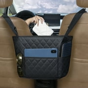 Tikysky Car Net Pocket Handbag Holder, Purse Holder for Car Between Seats Storage Organizer for Document Phone Storage, Car Handbag Holder Backseat Fits Most Cars and Vehicles (Large)