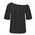 thumbnail image 4 of FDGIU Women's Off Shoulder Oversized T-Shirt - Short Sleeve Tee Summer Casual Beach Shirt Loose Fit Comfy House Outfits Spring Fashion, 4 of 6